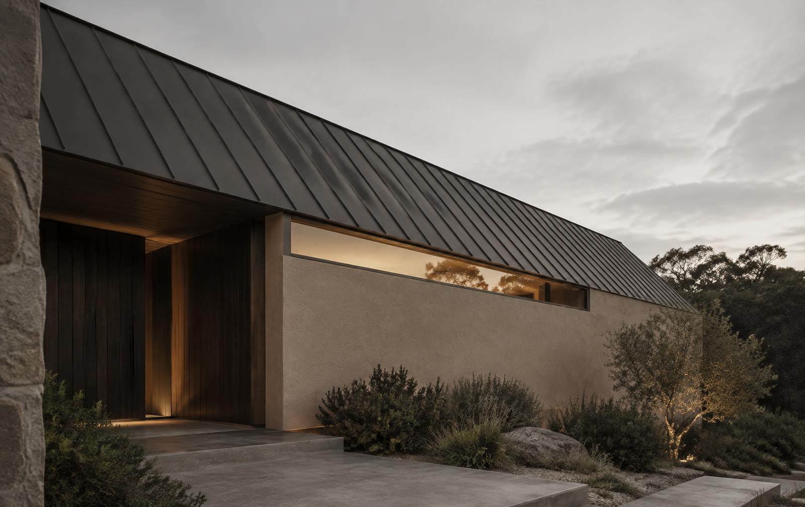 Illustrative dark metal roofline of a contemporary home